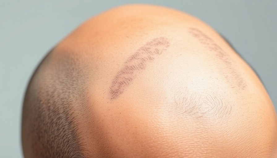 Close-up of scalp showing hair loss pattern related to ICD-10 codes.