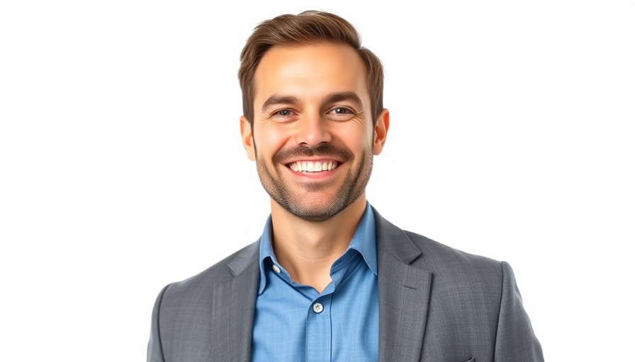 Professional man in formal suit smiling, hyperhidrosis treatment concept.
