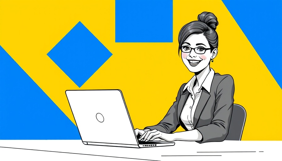 B2B Marketing: Vibrant modern illustration of businesswoman working.