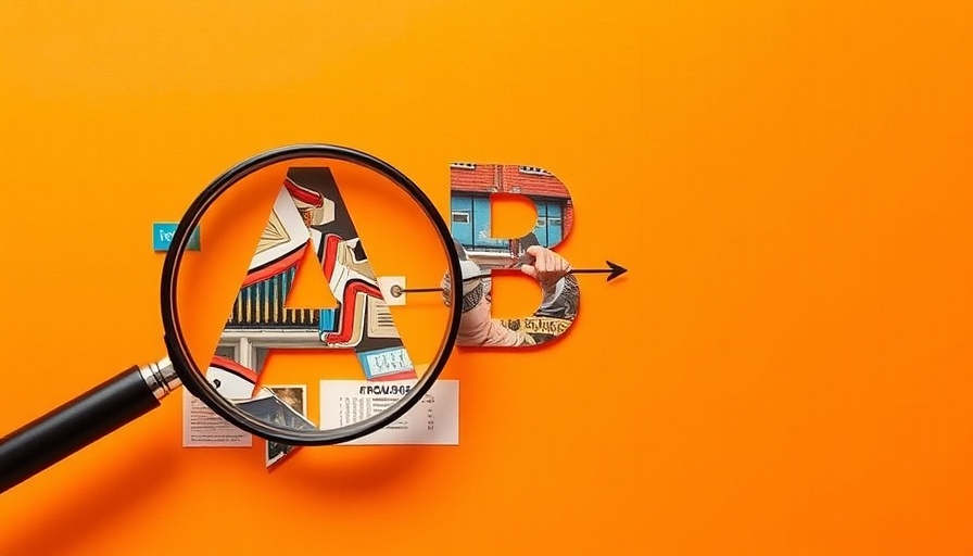 Illustrated concept of analyzing content audits with magnifying glass and drawn arrow