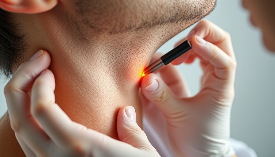 Dermatologist examining mole on neck, symbolizing dermatology advancements.