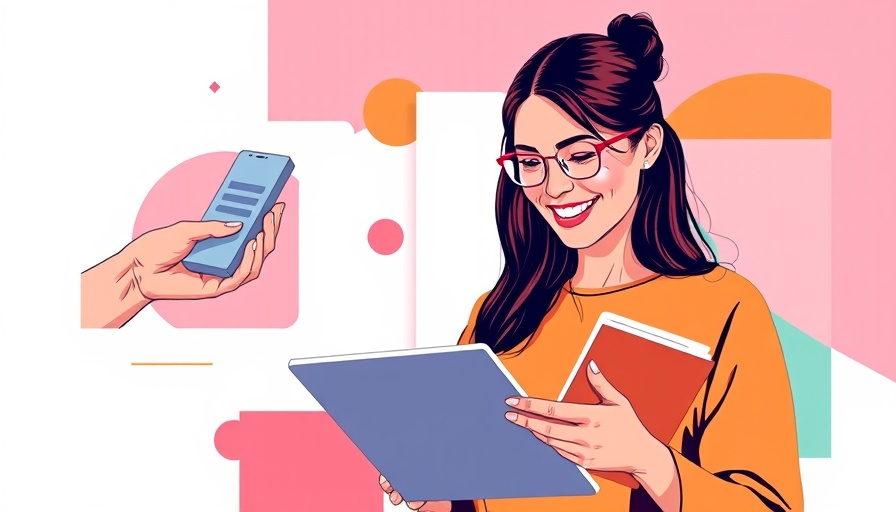 Creative collage for 'create an ebook' showing a woman with a tablet.