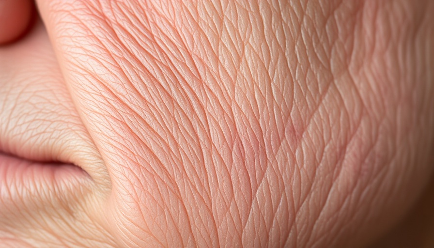 Close-up of ichthyosis-affected skin; focus on scaling texture.