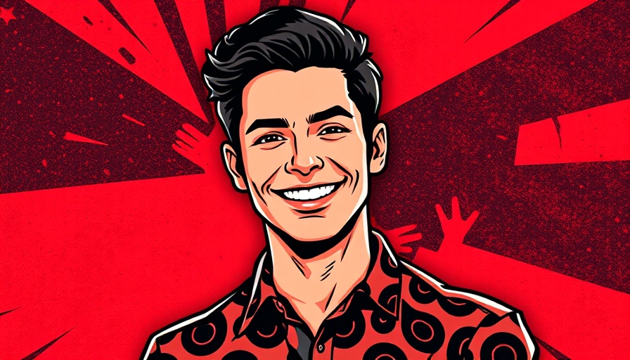 Stylized image of a person in a patterned shirt for performance marketing.