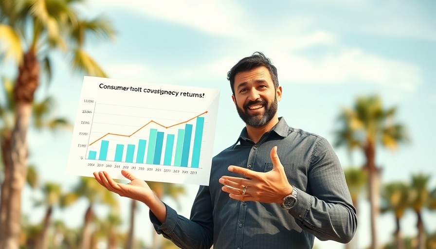 MedSpa Trust: Man discusses consumer confidence data outdoors.