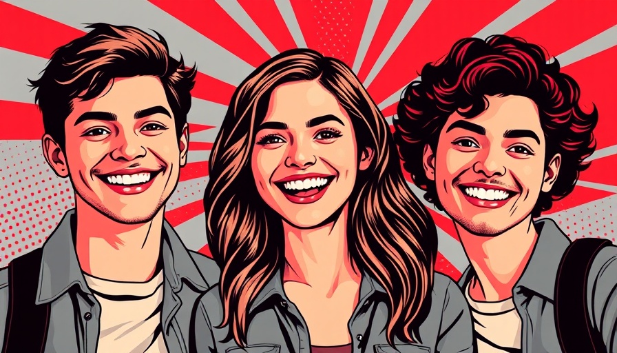 Pop art style image of young adults for Gen Z marketing.