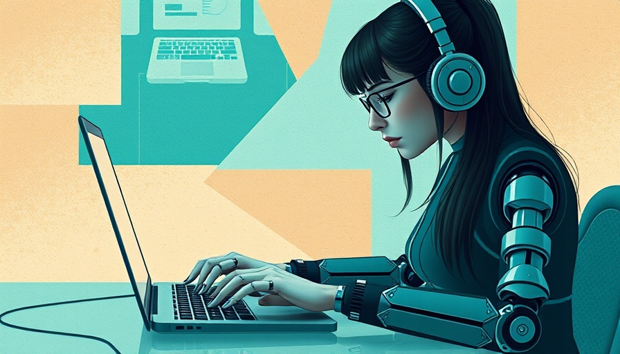 State of Blogging 2025: woman and AI collaboration in digital art.