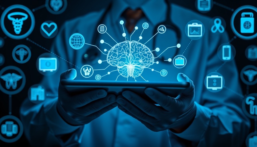 Digital neural network and medical icons representing AI in skin cancer detection.