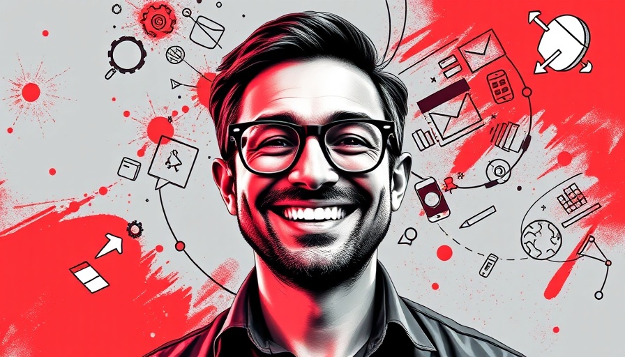 Graphic art portrait symbolizing joy and play in marketing.
