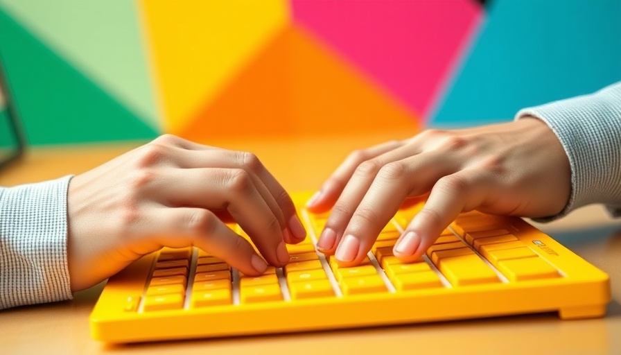 Hands typing on a yellow keyboard symbolizing Effective B2B SaaS Marketing Tactics