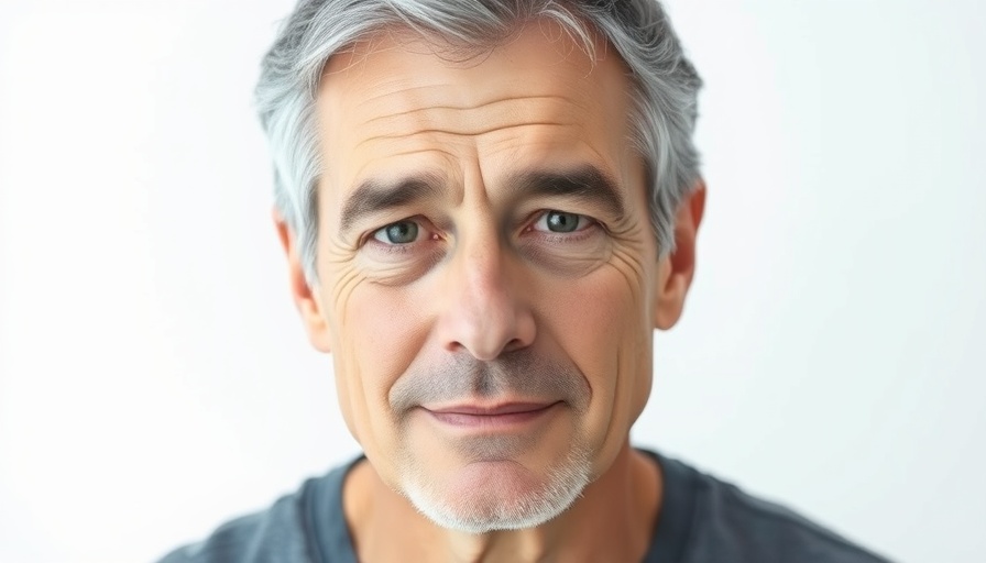Portrait of middle-aged man, AI in Business concept