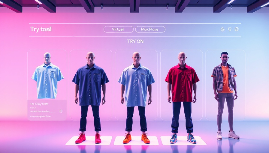 Illustration of Google AI Shopping Tools interface showing virtual try-ons.