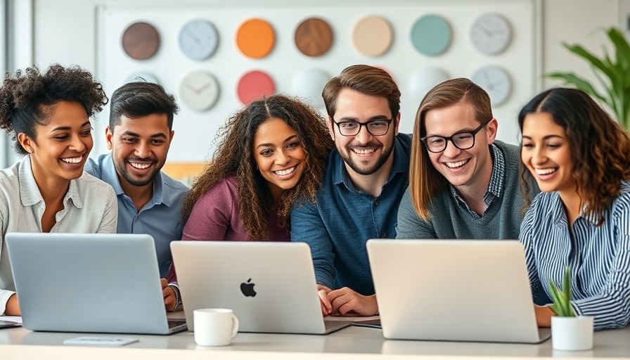 Young professionals collaborating in a modern office for 2025 social media strategy