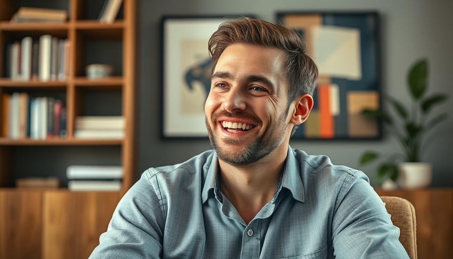Casual man discussing in a home office, WordPress next phase AI integration.