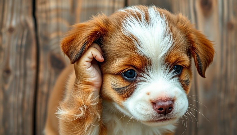 Puppy scratching ear, illustrating canine allergic dermatitis.