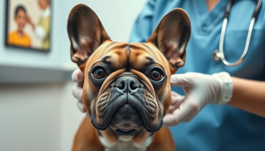 Calm French Bulldog being examined by vet, illustrating diuretic use