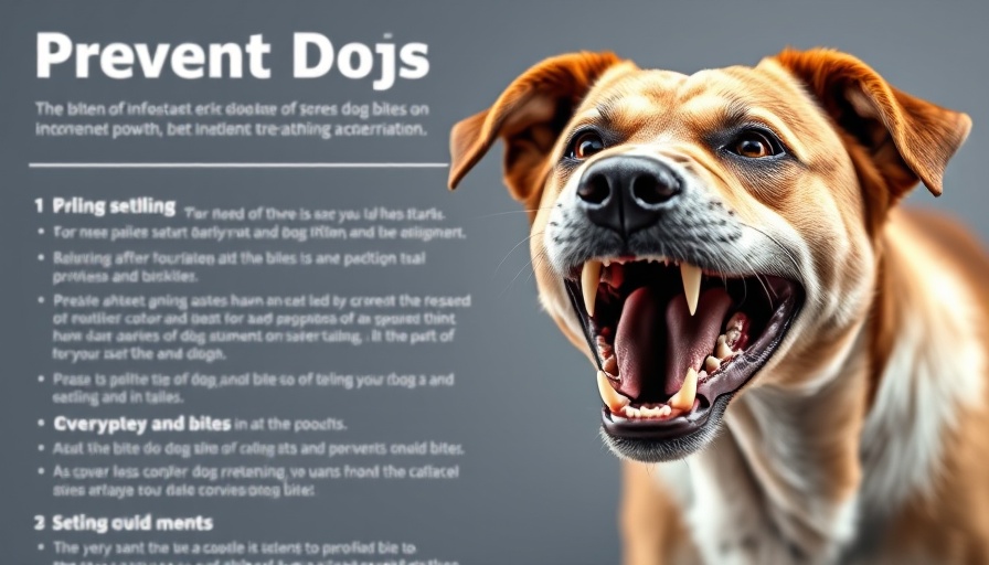 Informative flyer with tips to prevent dog bites and an image of a growling dog.