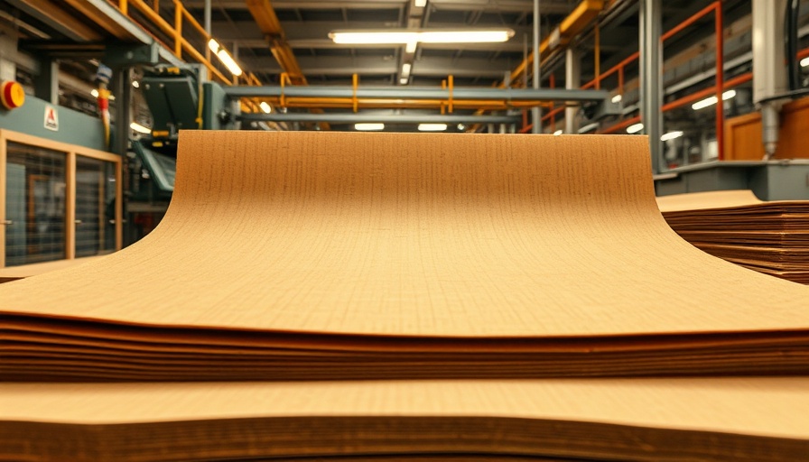 Corrugated cardboard sheets in sustainable packaging production.
