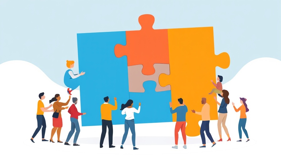 Illustration of teamwork with puzzle pieces, symbolizing veterinary leadership changes.