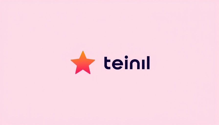 Gradient logo design with stylized star on pink background.