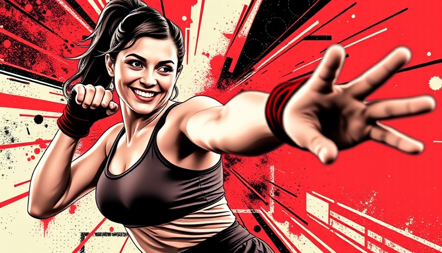 Creative retro pop art collage with athletic woman kicking.