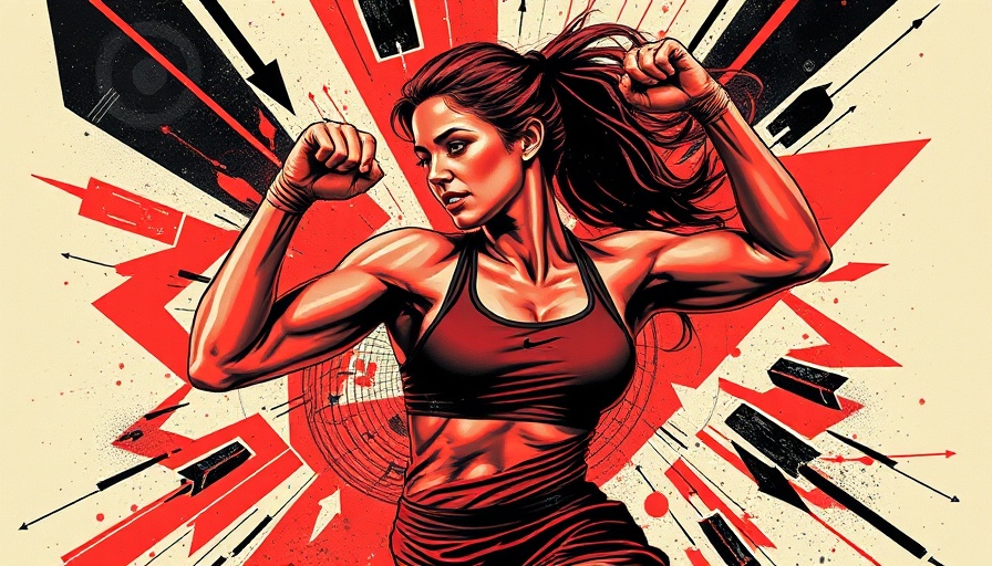 Retro pop-art collage featuring a female athlete in dynamic action.