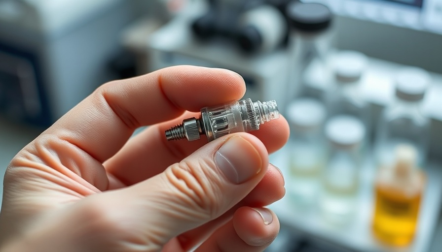 Microfluidic device fabrication process with hand detail.