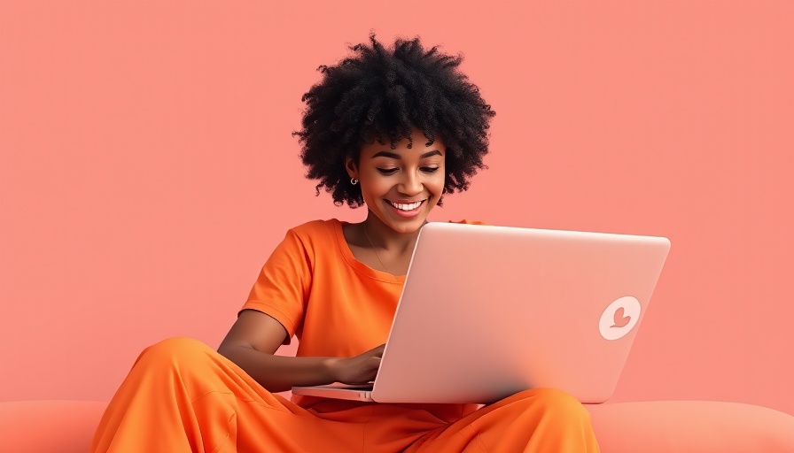 Woman using laptop with Threads app icon; Instagram Threads ideas for MedSpas.