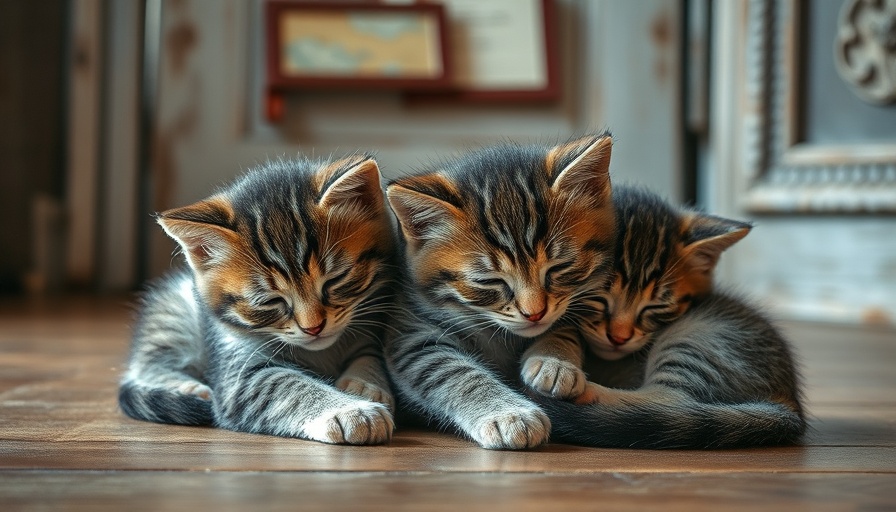 Small kittens huddled together indoors, promoting veterinary volunteerism.
