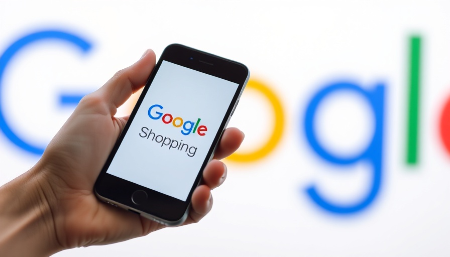 Google Shopping app on phone with Google logo background