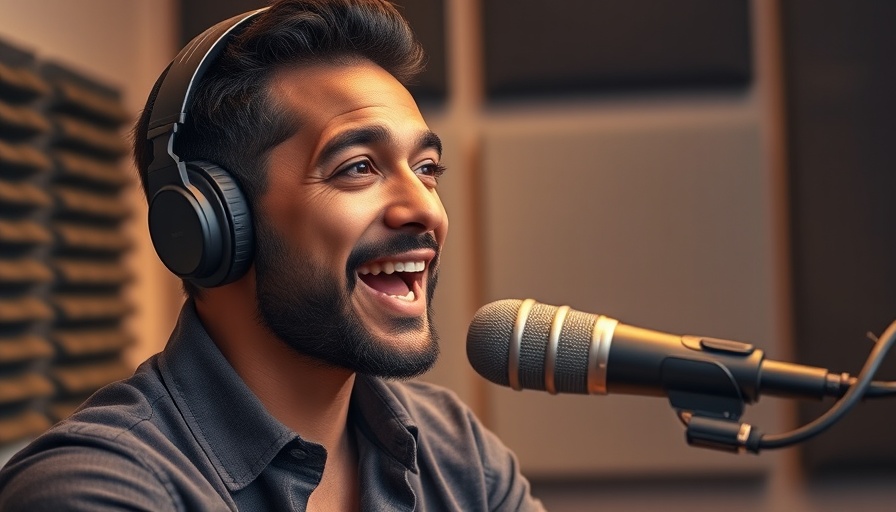 Passionate speaker discussing topics in a podcast studio setup.