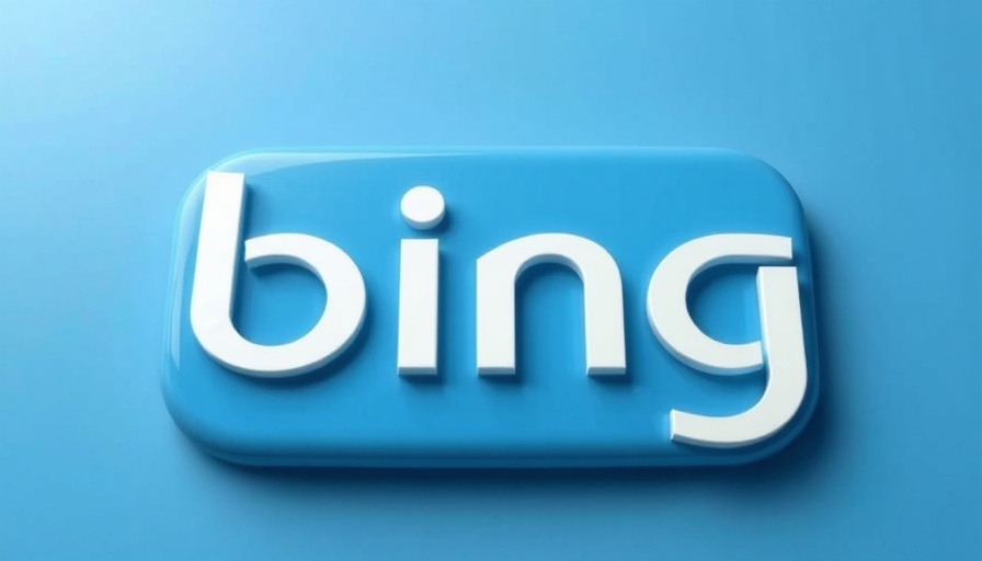 Glossy Bing logo on light blue background.