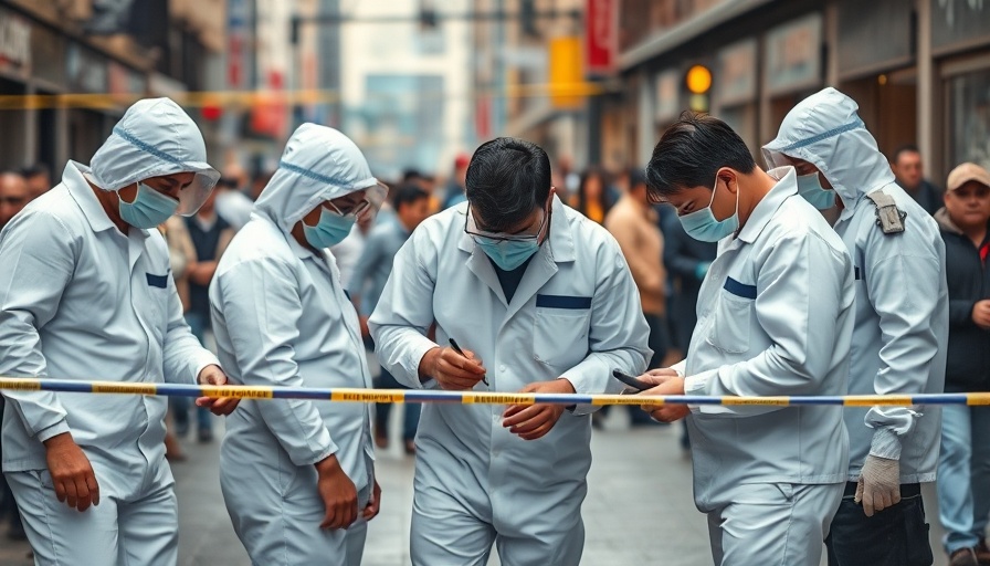 Forensic investigators at crime scene, showcasing 2024 violent crime rates drop.