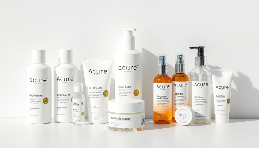 Modern Acure skincare packaging in clean, minimal style
