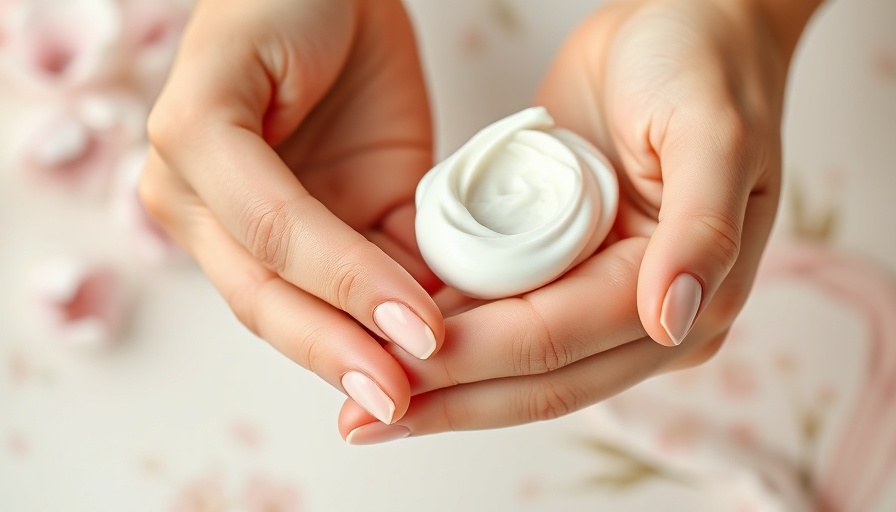 Smooth hands applying goat milk cream for dry hands, skin moisture care.