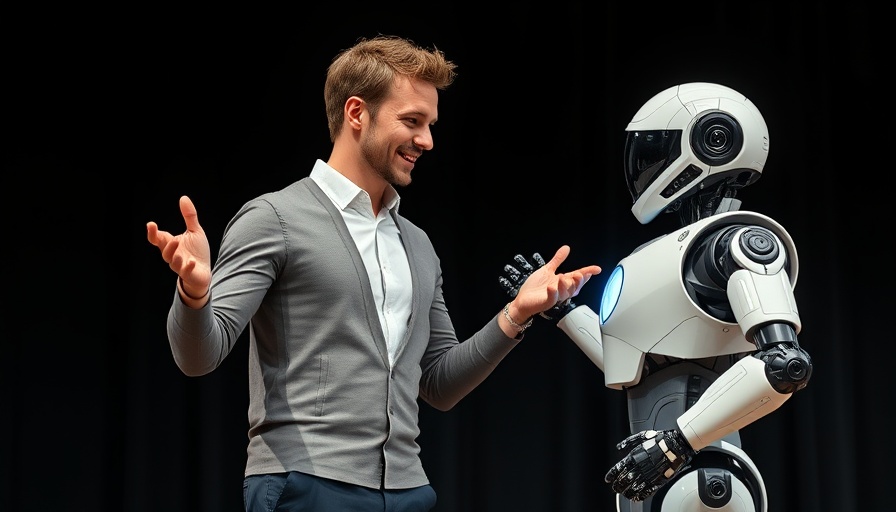 NVIDIA robotics advancements presentation with speaker and robot on stage.