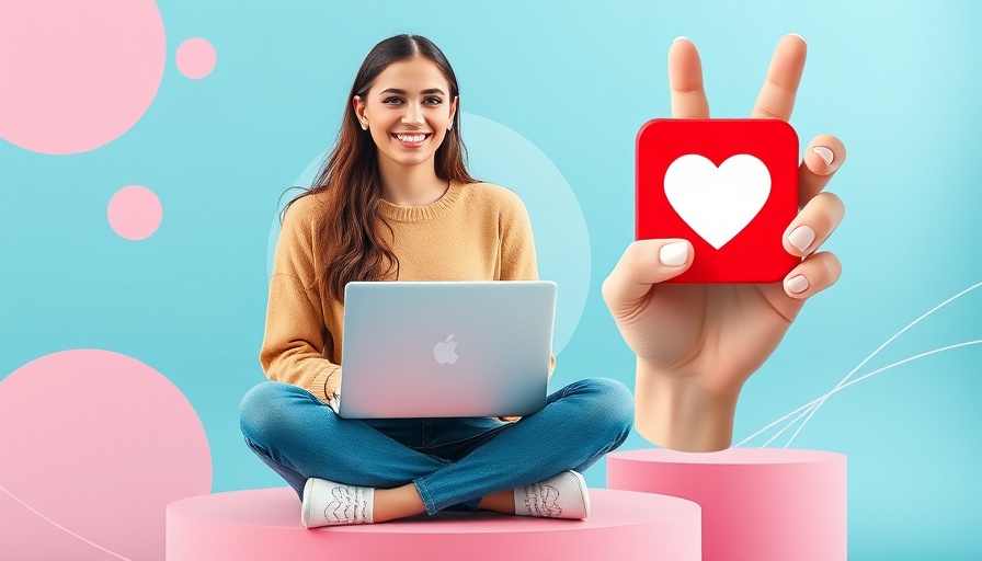 Engaged brands on Instagram concept with woman and like icon.