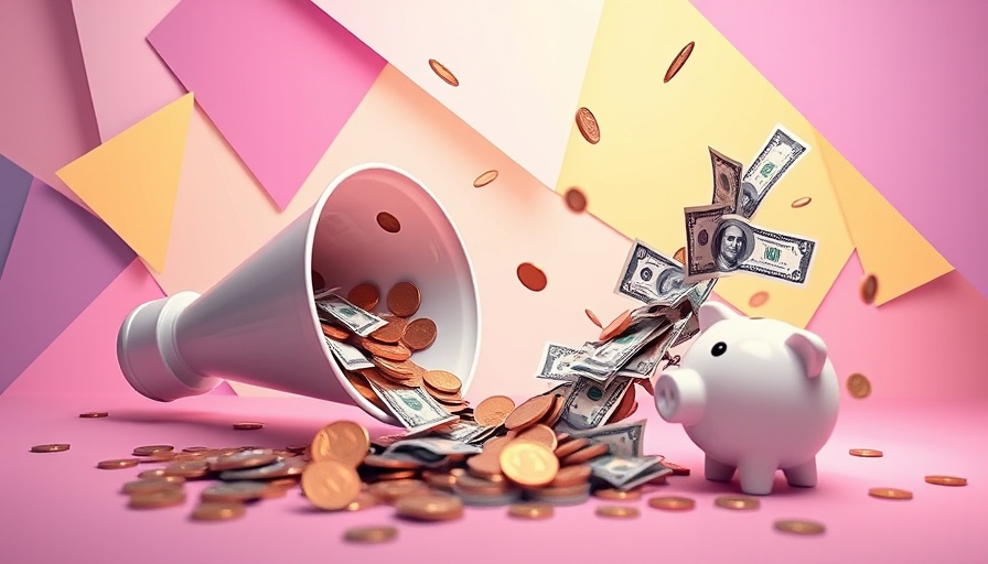 Digital art showing a funnel, money, and piggy bank for MedSpa demand generation.