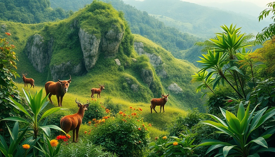 Lush landscape of YSL Beauty Rewilding Program.