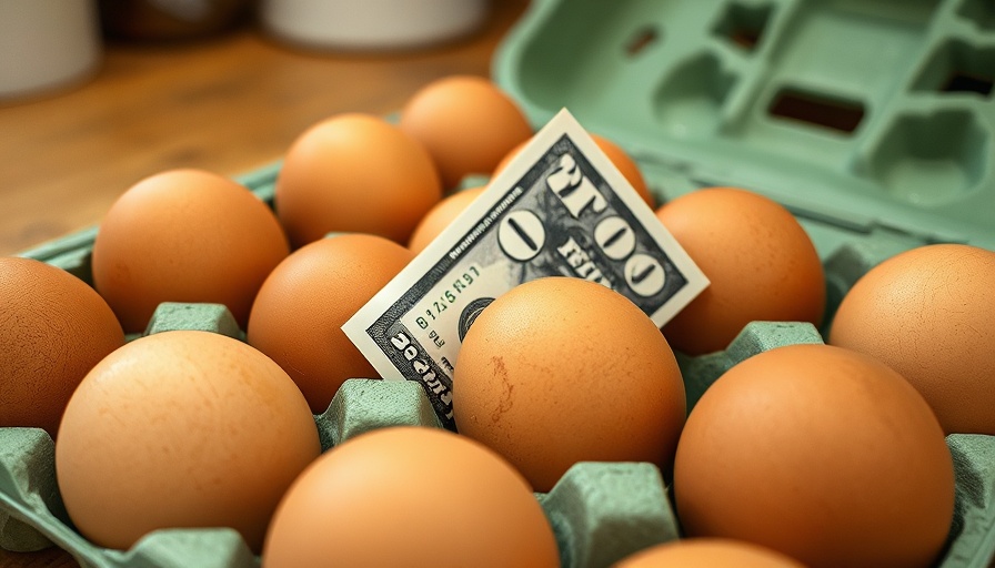 Eggs in carton with $20 bill, symbolizing an egg heist.