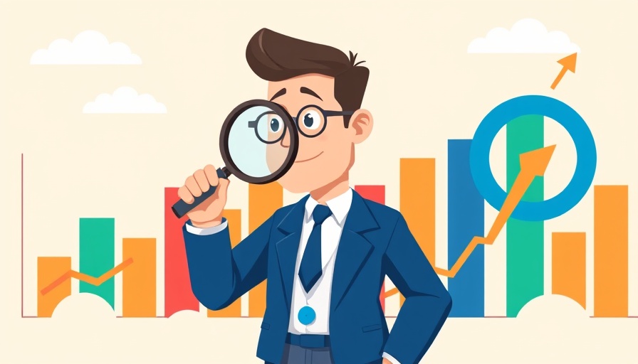 Cartoon of businessman analyzing charts, illustrating Google's March Core Update 2025