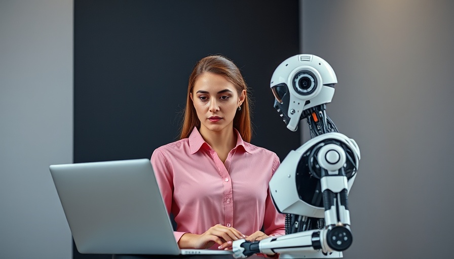 AI Agent Examples in Aesthetics: Woman with laptop and AI robot
