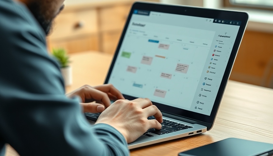 Person using laptop for LinkedIn Calendly scheduling integration.