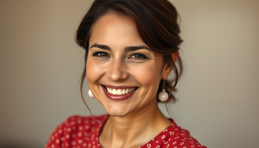 Smiling woman in red blouse against neutral background related to How Oceans Can Capture Carbon
