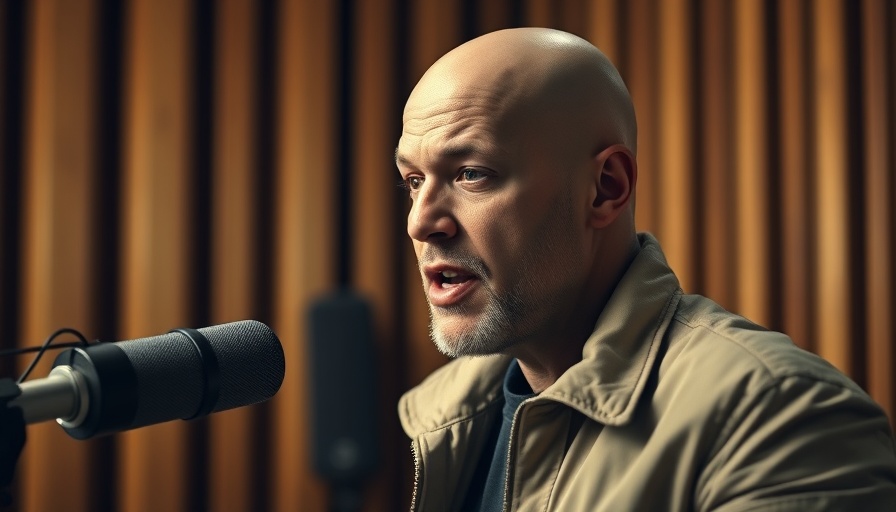 Bald man discusses medspa marketing in a recording studio.