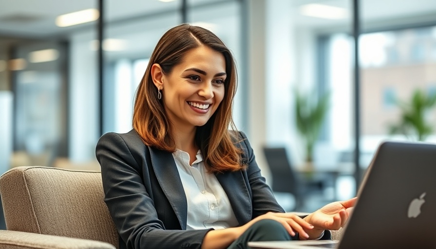 Smiling woman discussing client engagement in a MedSpa.