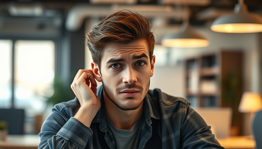 Frustrated young man working on scripts for content marketing
