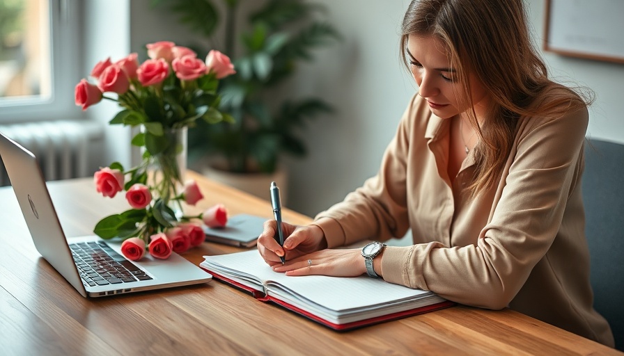 Woman planning LinkedIn strategy, maintaining consistency.