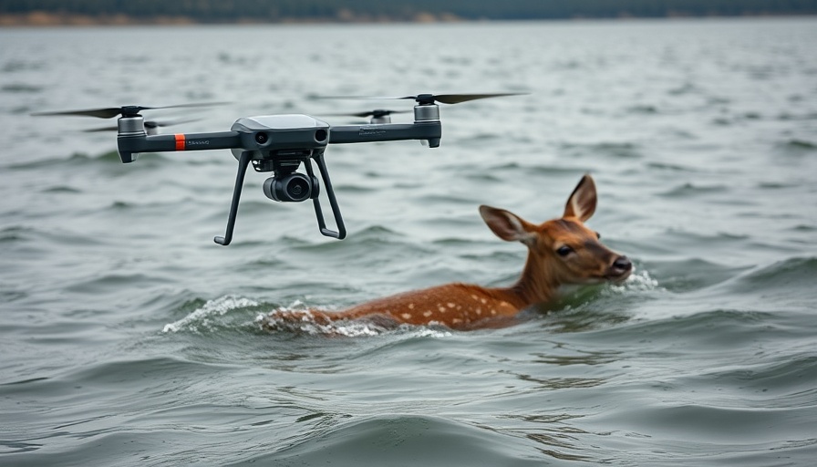 Police drone technology for wildlife rescue over water