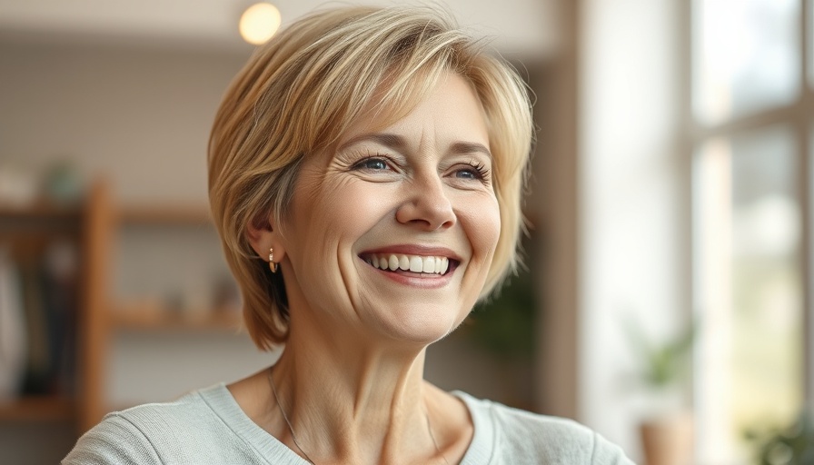 Cheerful woman indoors, representing DEI practices compliance in MedSpa.